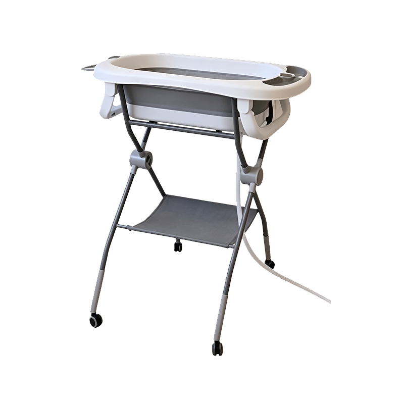 Bañera de bebé plegable con ruedas y soporte
