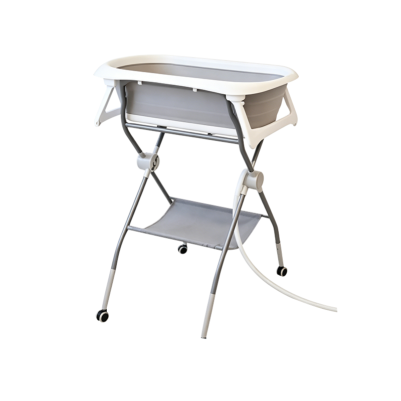 Bañera plegable para bebé con portaequipajes de metal (con ruedas)
