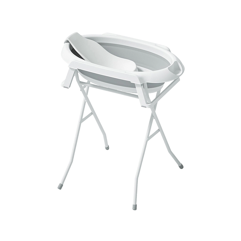 Bañera plegable para bebé con estante de metal